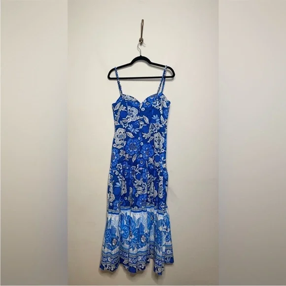 Farm Rio Full Of Flowers Sweetheart Midi Dress - Picture 5 of 8